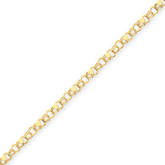 14k Yellow Gold 4.00mm Double Link Heart Charm Bracelet